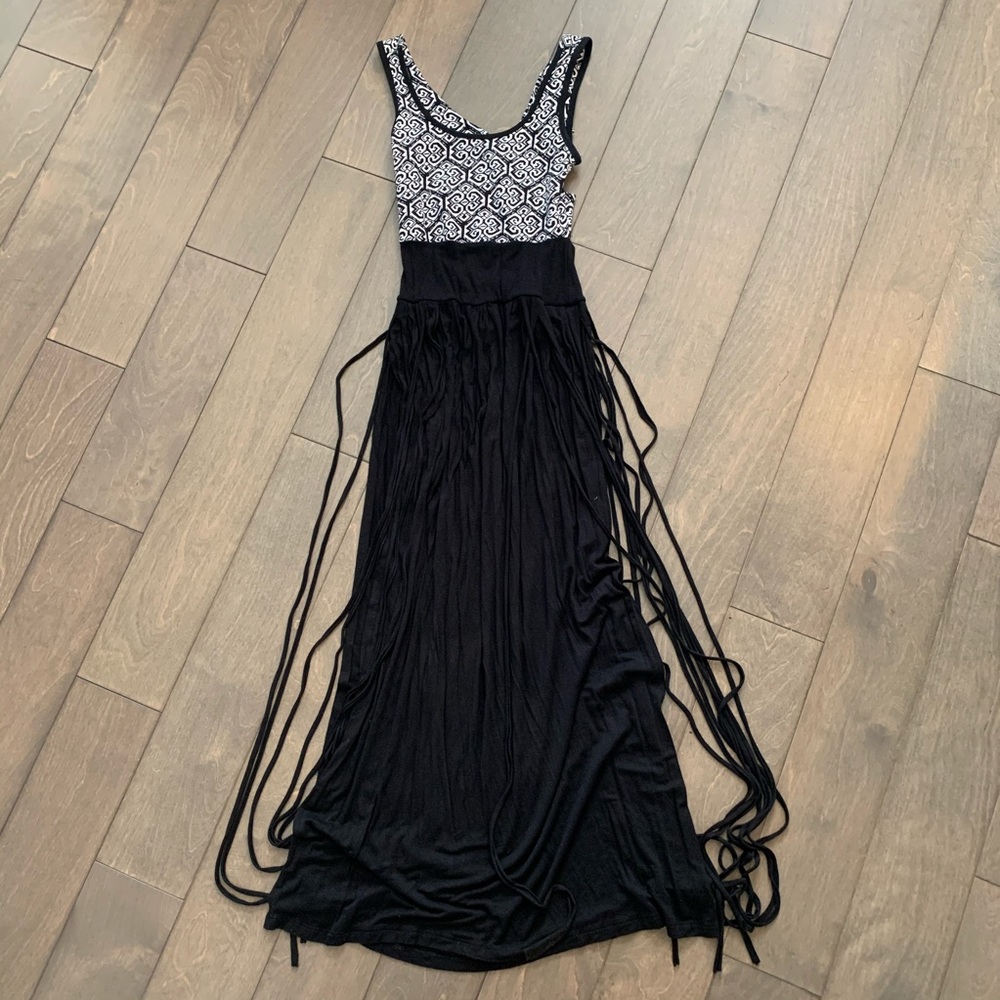 Blk and tribal design maxi dress